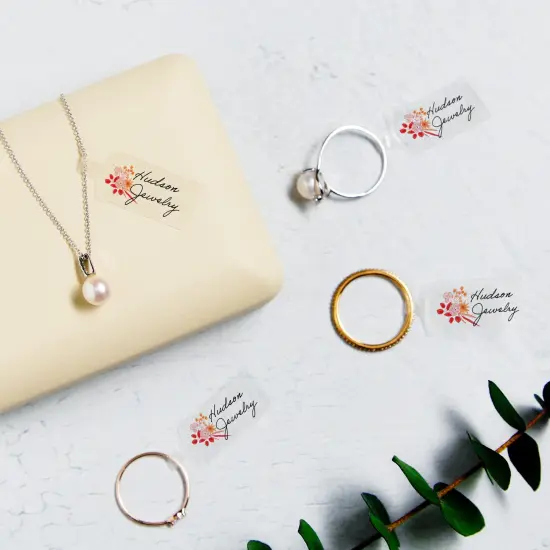 Avery Glossy Clear Barbell Labels with Sure Feed, .5" x 2.5" {3}