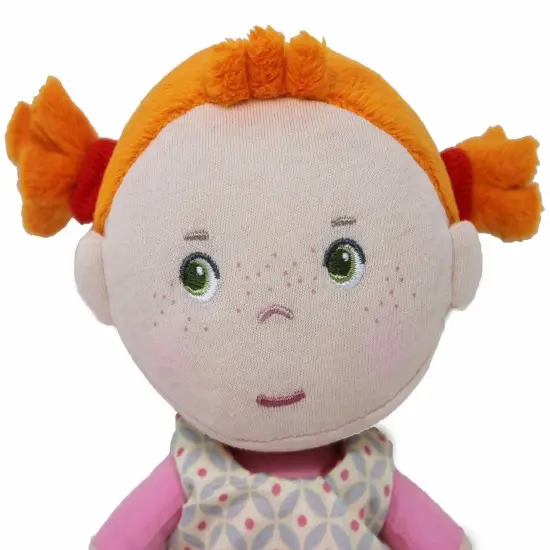 HABA Soft Baby Doll Roya - 10" Rag Doll with Red Pigtails, Pink Dress - Machine Washable HABA Doll - Ideal Soft Doll for 2 Year Old Girls Multicolor {3}