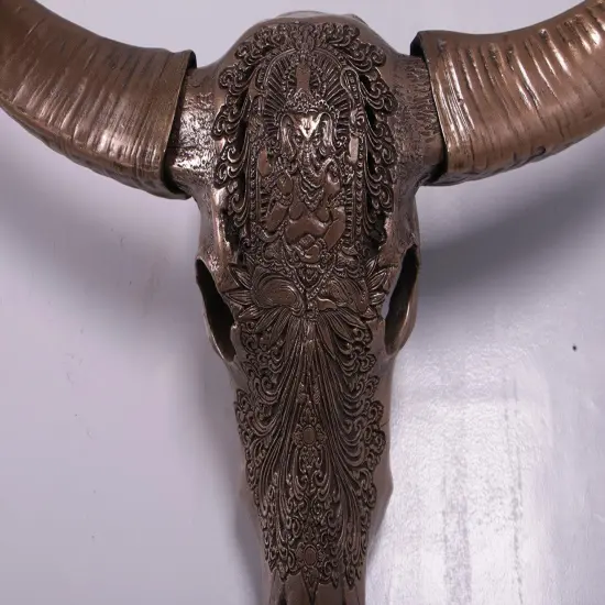 Bronze Bull Skull Life Size Statue {4}