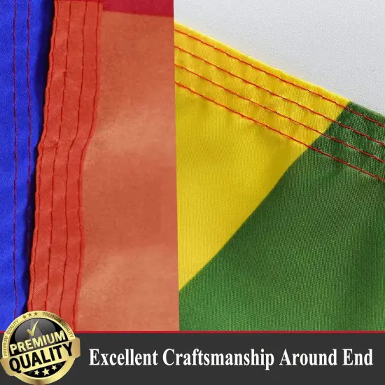 Progress Pride Rainbow Flag 3x5 Outdoor All Inlcusive Progressive Pride 100D Bisexual LGBTQ Non Binary Lesbian Gay Transgender Prides Proculsexual Flags {3}