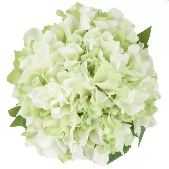 Floral Centerpiece in Glass Vase Hydrangea Artificial Flowers with Leaves Faux {2}