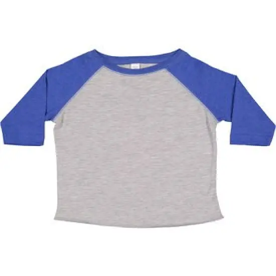 Rabbit Skins&reg; Toddler Baseball Fine Jersey Three-Quarter Sleeve T-Shirt Vn Hthr/ Vn Roy {1}