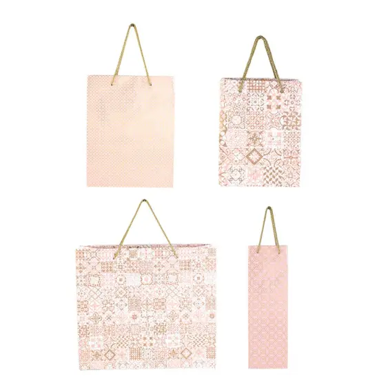 Assorted Paper Bags - Set of 7 Pink {1}