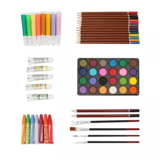 Kitcheniva 145 Pcs Kids Art Drawing Set Kit Paint Pencil Aluminum Case Crafts {7}