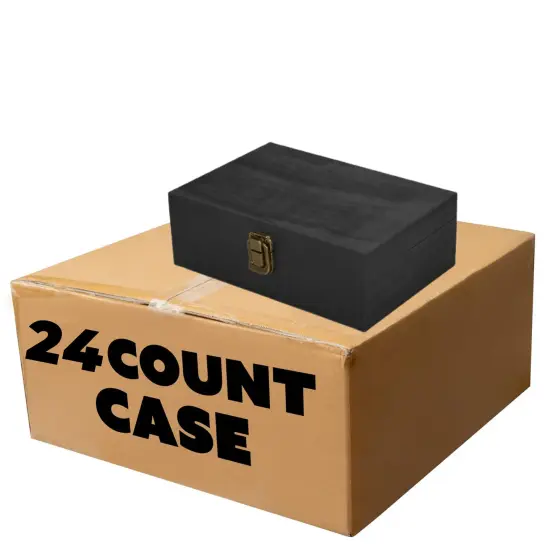 Makerflo Medium Pine Wood Memory Box with Black Felt Inside and Hinged with Clasp of Front, Keepsake Wooden Box Ideal for Craft and Personalization (Laser Engraving, Epoxy, UV DTF, and Vinyl) {2}