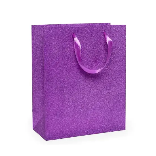 Sparkling Glitter Grain Totes Compact Size 7'' x 3 7/8'' x 9 1/16'' Purple {2}