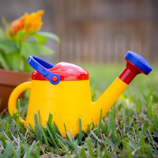 Spielstabil Toddler Outdoor Garden Tools -Classic Yellow Watering Can for Kids Ages 18 Months and Up - 1 Liter Garden Toy Set - Made in Germany Multicolor {3}