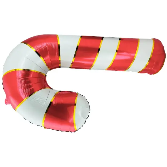 LA Balloons&reg; 37 Inch Candy Cane Red & White Foil Balloon {4}