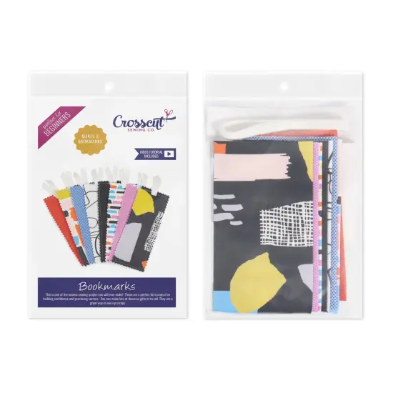 Crosscut Sewing Co.&reg; Bookmark Sewing Project Kit for Beginners Abstract black {2}