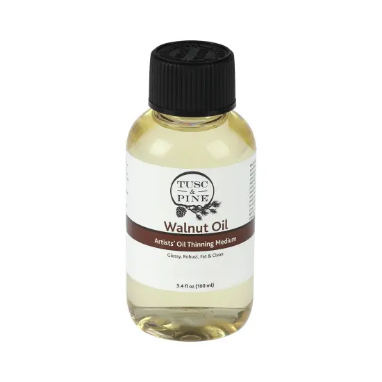 Tusc & Pine Walnut Oil for Painting - Professional Artists' Paint Medium, Increase Sheen, Slows Drying Time, Solvent Free Thinner, Refined in Small Batches in North Carolina {1}