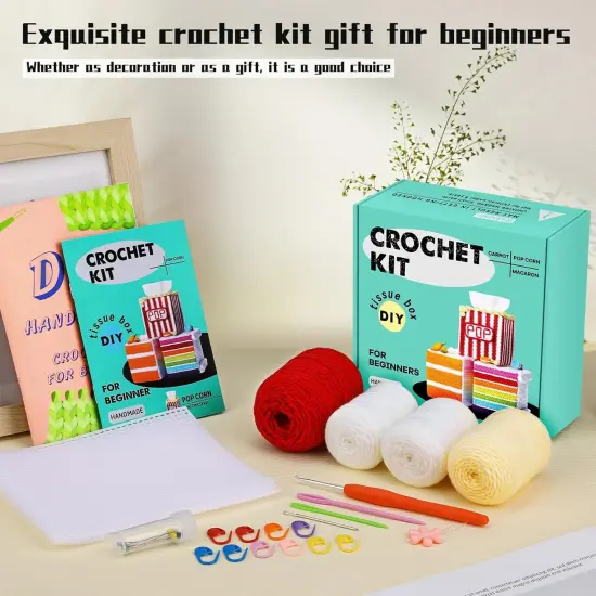 Crochet Kit - Popcorn Tissue Box {2}