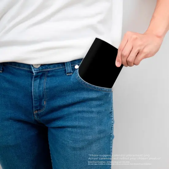 ViewPoint Black | 2026-2027 3.5 x 6.5 Inch Two Year Monthly Pocket Planner Calendar | Foil Stamped Cover {5}