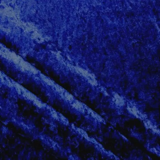 1 Yard Royal Blue Crushed Panne Velour Fabric 58/60" Wide, 100% Polyester, Soft Velvet {1}