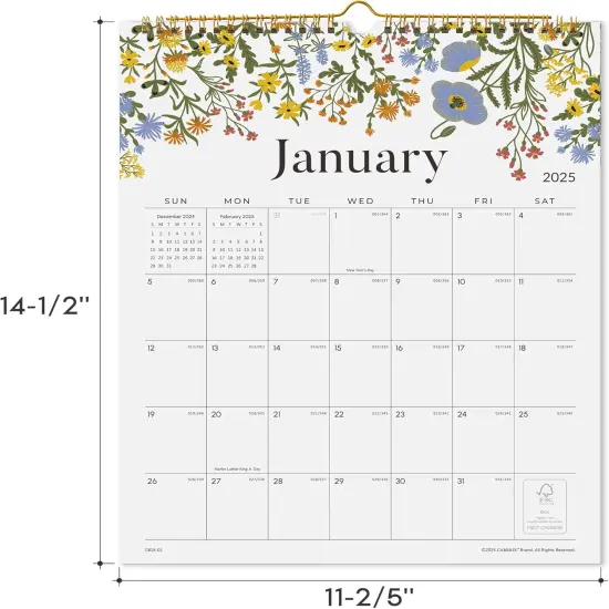 2025 Wall Calendar, Calendar 2025, 18 Monthly Floral Design Wall Calendar with Thick Paper, January 2025 - June 2026, 12" x 15", Twin-Wire Binding, Perfect for Planning {5}