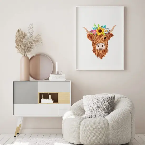 Animal Embroidery Kits for Beginners with Highland Cow Pattern,Adults Starter Cross Stitch Kit DIY Needlepoint {3}