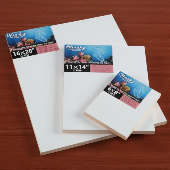 Creative Mark Mimik Recycled PET Cradled Canvas Panel 3/4" Depth - Medium-Textured Painting Board for Eco-Conscious Artists, 14.11 oz Triple-Acrylic-Primed Weight Mounted Canvas {3}