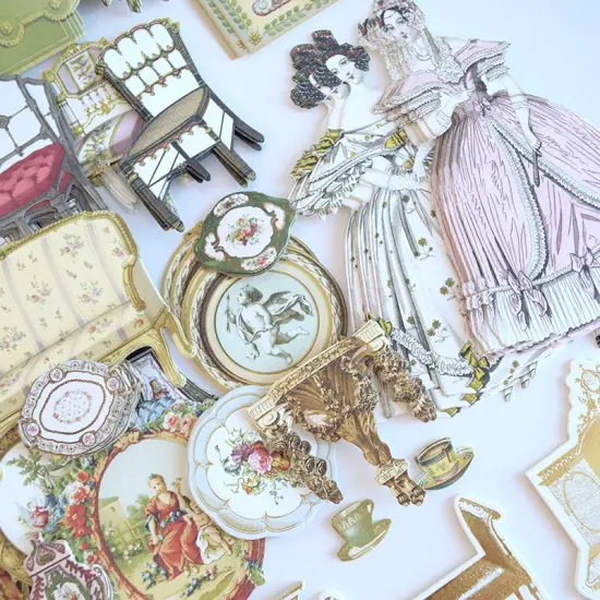 Vignette Papers and Embellishments {4}