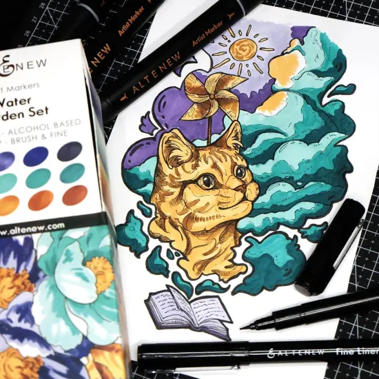 Water Garden Artist Alcohol Markers Set G {5}