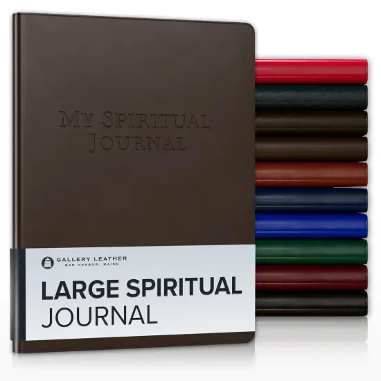 Gallery Leather Large Spiritual Journal - 9.75"x7.5" Freeport Mocha {1}