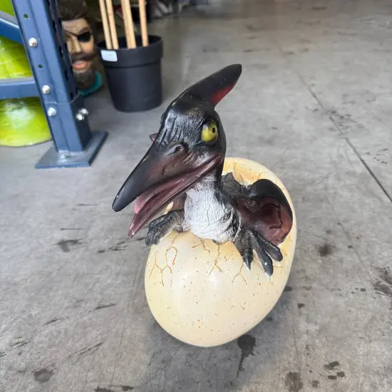 Pteranodon Dinosaur Egg Hatching Life Size Statue {4}