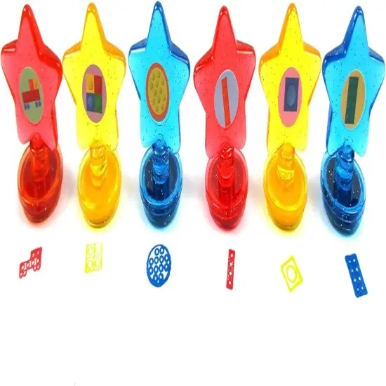 TINYMILLS 24 Pcs Color Blocks Bricks 2 in 1 Stacking Crayons with Stamp Topper {3}