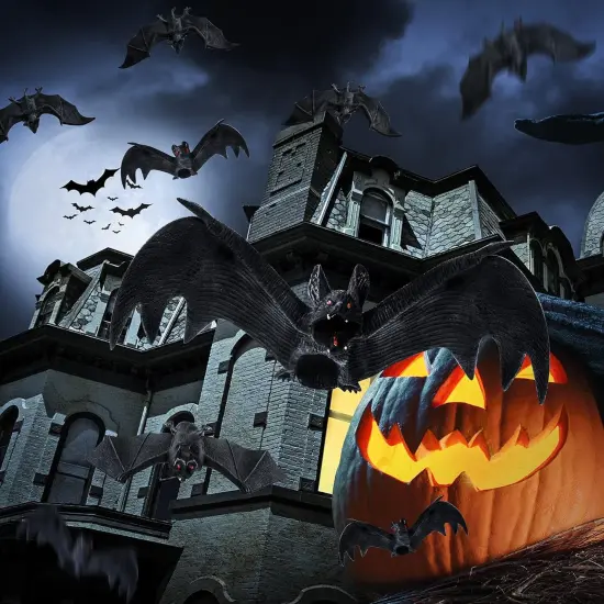 Halloween Hanging Bats 24 Pcs {4}