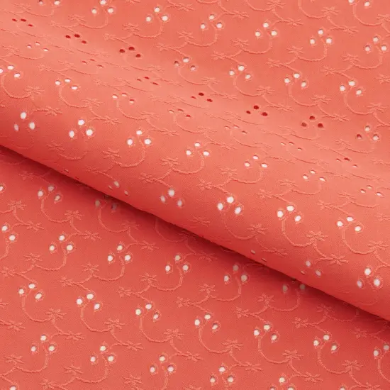 1 Yard Eyelet Jacquard Stretch Fabric 4-Way Floral Polyester Spandex for Dance & Swimwear 53&Prime; Width Pink Sorbet {3}