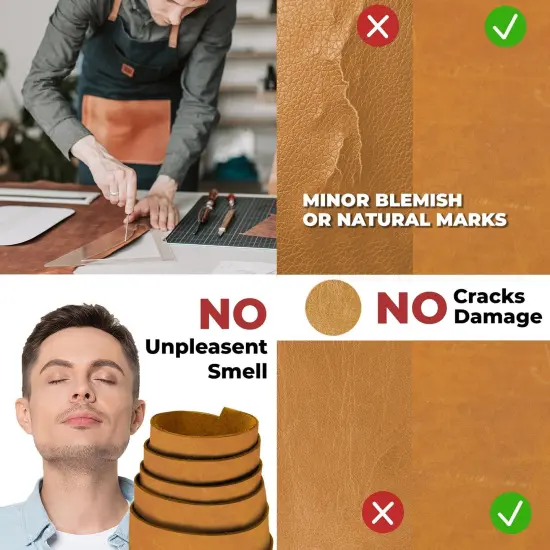 ELW 9-10 oz (3.6-4mm)Heavy Weight Oil Tanned Cowhide Full Grain Leather for Tooling, Holsters, Knife Sheaf, Carving, Embossing, Stamping, Collar, Leash, Crafting {5}