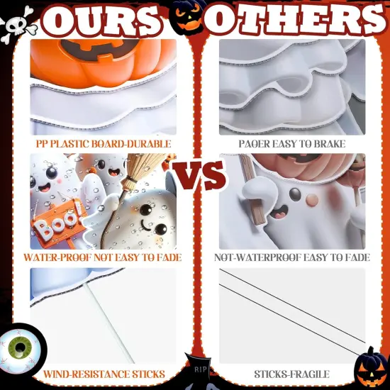 6 Pcs Halloween Ghost Yard Signs Lawn Outdoor Decorations 3D Ghost {2}