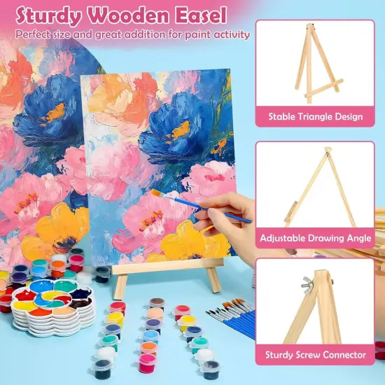 8x10 Inch Canvas and Easel Set Painting Kits for Adults {4}