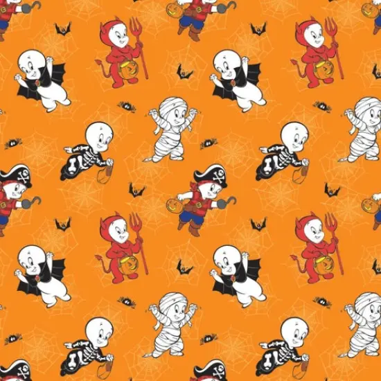 Harvey Comics Casper Costumes Orange Cotton Fabric by the Yard {1}