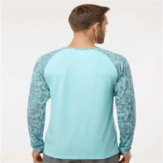 Paragon&reg; Panama Colorblocked Long Sleeve T Shirt Blue Water {6}