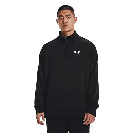 Under Armour&reg; Men's Rival Fleece Quarter-Zip Cs gr lh/ wh {3}