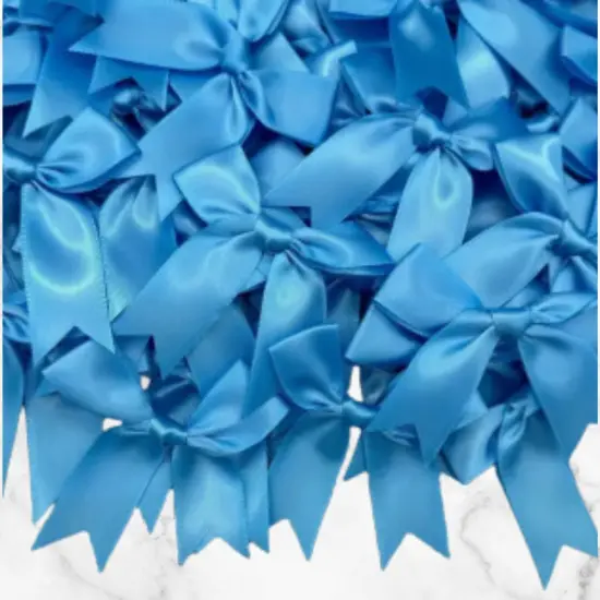 12 Ct Swallowtail Blue Bow Satin Ribbon {3}