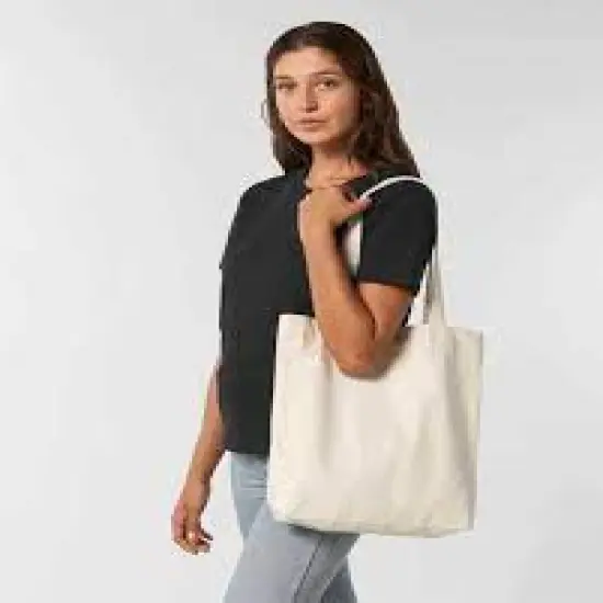 OAD® Midweight Recycled Cotton Gusseted Tote RECYCLED NATURAL {3}