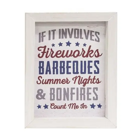Americana Patriotic Wooden Sign 'Count Me In' Summer D&eacute;cor {1}