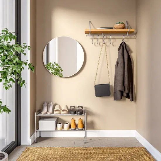 Seville Classics 2-Tier Metal Mesh Stackable Shoe Rack {4}