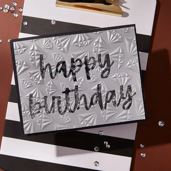 Spellbinders 3D Embossing Folder By Nina Boettcher-Bougie Birthday Born To Sparkle {7}