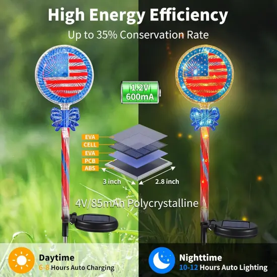 4th of July Decorations Outdoor, 4 Pack Waterproof Outdoor {5}