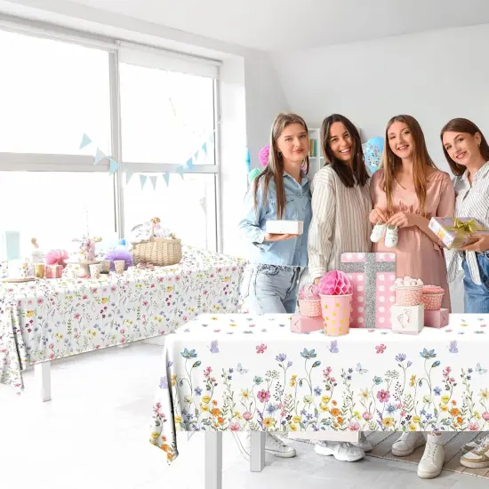 2Pcs Spring Floral Tablecloth Wildflowe {4}