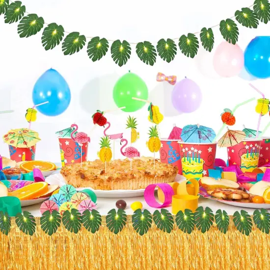 20 LED Palm Leaves String Lights, Tropical Artificial Monstera Leaf Wall Hanging Vine Leaf {4}