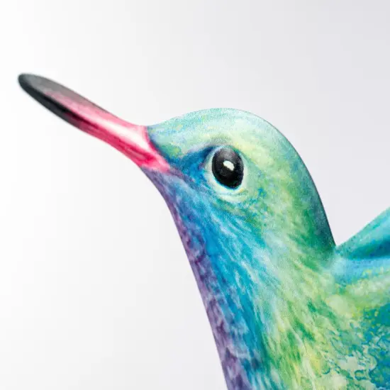 12" Metal Embossed Sign: Hummingbird {2}