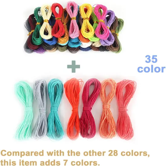 Waxed String 35 Colors 1mm 382 Yard | Waxed Polyester Cord Wax Cotton Cord Waxed Thread for DIY Bracelets Necklace Jewelry Making Friendship Bracelet 1 {2}