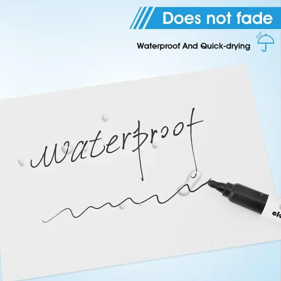 Jumbo Size Permanent Markers, Black, 20 Pack, Large Permanent Markers, King Permanent Marker, 0.078" Bullet Tip, 3 times larger capacity, Works on Plastic,Wood,Stone,Metal and Glass {5}
