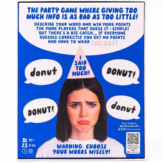 Professor Puzzle: Too Much Info - A Party Game About Saying Just Enough! Hilarious Word Description & Guessing Game, Family Ages 10+, 4-16 Players {3}
