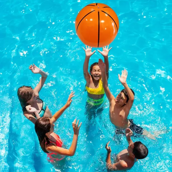 4E's Novelty 20"" Inflatable Basketballs - Fun Basketball Party Decorations & Pool Games (12 Pack) {4}