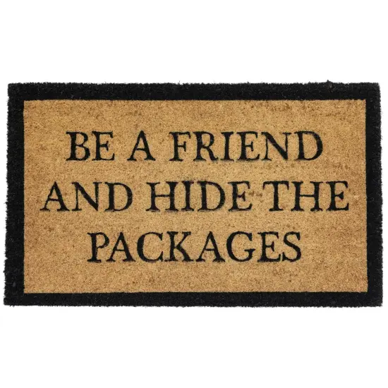 Northlight Rectangular "Hide The Packages" Doormat 30" x 18" Black {3}