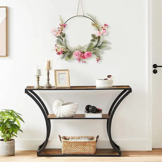 Floral Hoop Wreath Decor with Purple Spring Flowers Green Leaves {4}