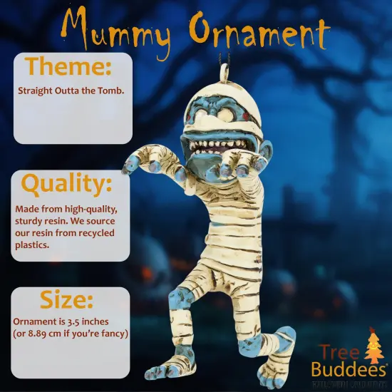 Tree Buddees Walking Mummy Halloween Ornament {6}