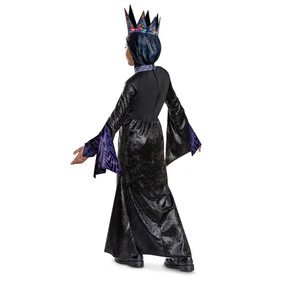Kids Deluxe Disney Snow White Evil Queen Costume Dress Hood Crown {3}